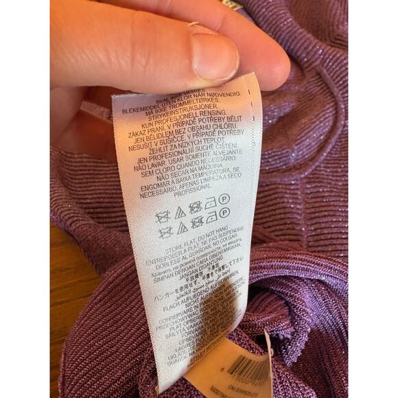 Herve Leger Purple Off-Shoulder Mini Dress - Picture 7 of 11